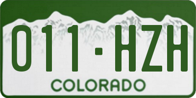 CO license plate 011HZH
