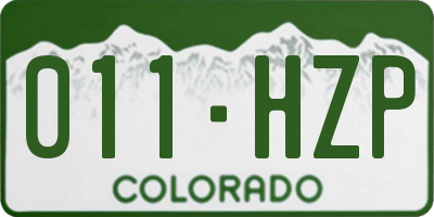CO license plate 011HZP