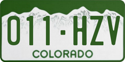 CO license plate 011HZV