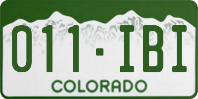 CO license plate 011IBI