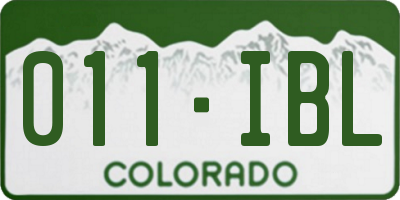 CO license plate 011IBL