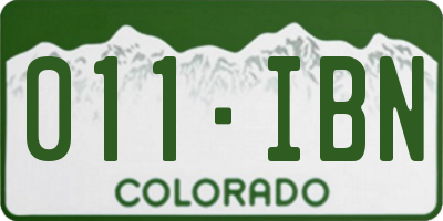 CO license plate 011IBN