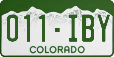 CO license plate 011IBY