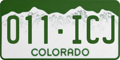 CO license plate 011ICJ