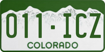 CO license plate 011ICZ