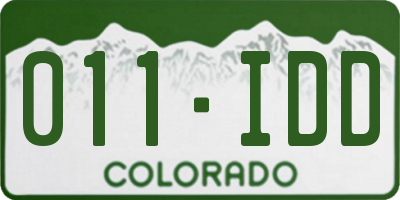 CO license plate 011IDD