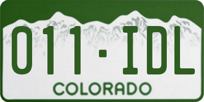 CO license plate 011IDL