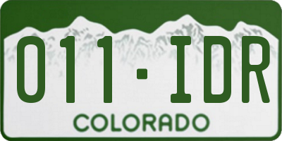 CO license plate 011IDR
