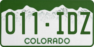 CO license plate 011IDZ