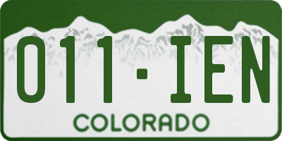 CO license plate 011IEN