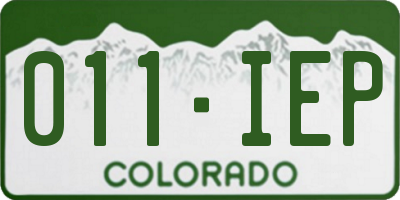 CO license plate 011IEP