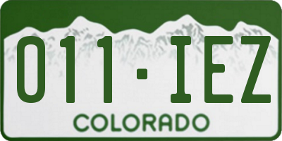 CO license plate 011IEZ