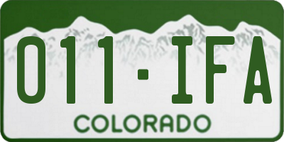 CO license plate 011IFA