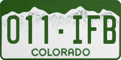 CO license plate 011IFB