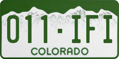 CO license plate 011IFI