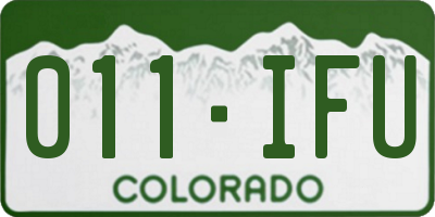 CO license plate 011IFU