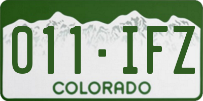 CO license plate 011IFZ