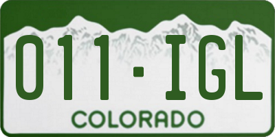 CO license plate 011IGL
