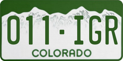 CO license plate 011IGR