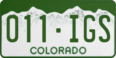CO license plate 011IGS