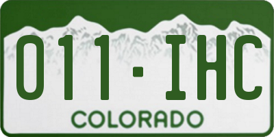 CO license plate 011IHC