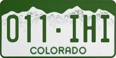 CO license plate 011IHI