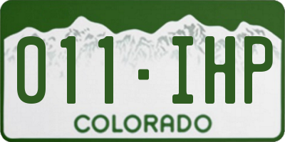 CO license plate 011IHP