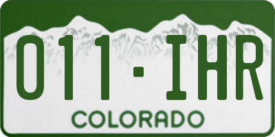 CO license plate 011IHR