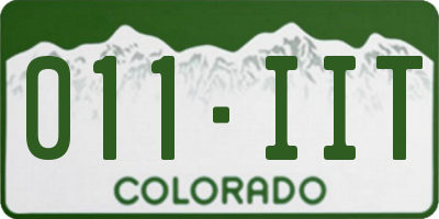 CO license plate 011IIT