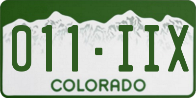 CO license plate 011IIX