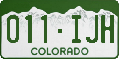 CO license plate 011IJH