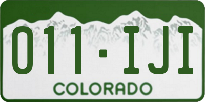CO license plate 011IJI