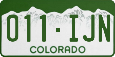 CO license plate 011IJN