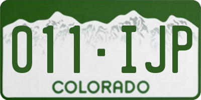 CO license plate 011IJP