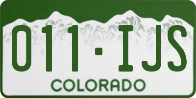 CO license plate 011IJS