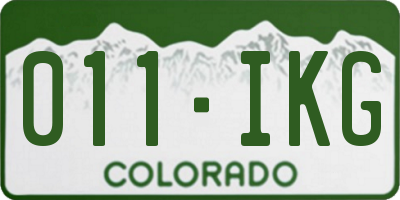 CO license plate 011IKG