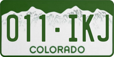 CO license plate 011IKJ