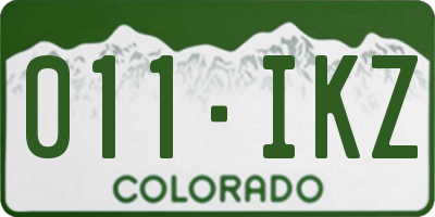 CO license plate 011IKZ