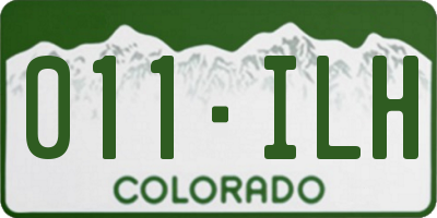 CO license plate 011ILH