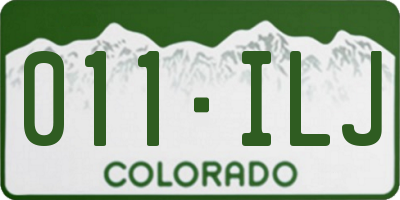 CO license plate 011ILJ