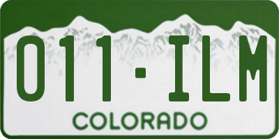CO license plate 011ILM