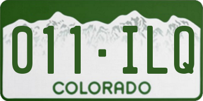 CO license plate 011ILQ