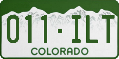 CO license plate 011ILT