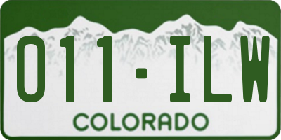 CO license plate 011ILW