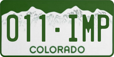 CO license plate 011IMP