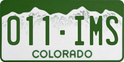 CO license plate 011IMS