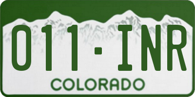 CO license plate 011INR