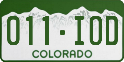 CO license plate 011IOD