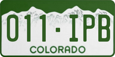 CO license plate 011IPB