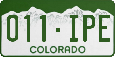 CO license plate 011IPE